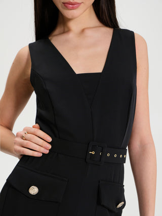 Tuta in Cadi con Tasche e Cintura