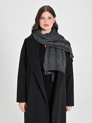 Sciarpa Treccia Lurex Grigia