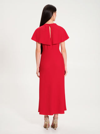 Abito Lungo con Mantellina Rosso