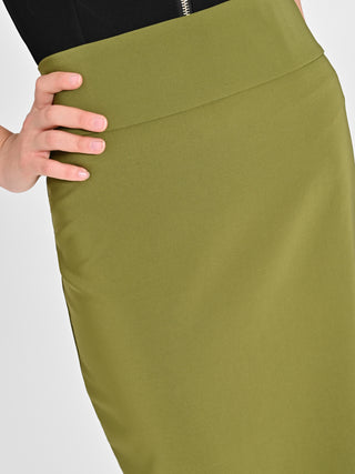 Gonna in Tessuto Tecnico Verde Muschio
