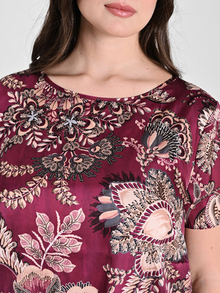 Top Curvy stampa Cachemire