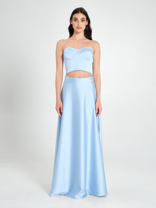 Maxi Gonna in Raso Strutturato