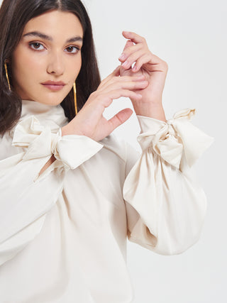 Blusa Panna con Fiocchi