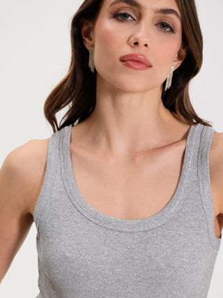 Canotta Metallica a Costine Argento