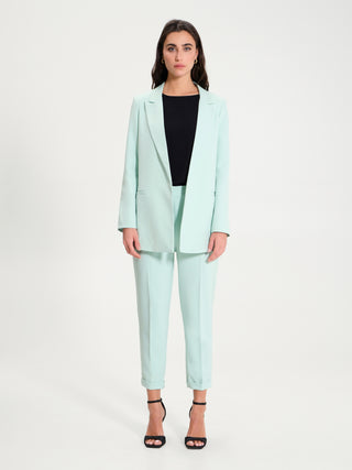 Giacca Lunga Aperta in Tessuto Tecnico