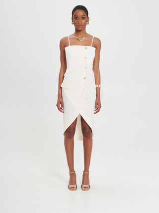 Abito Portafoglio in Gabardina Panna