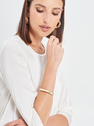 Blusa in Raso Bianco Avorio