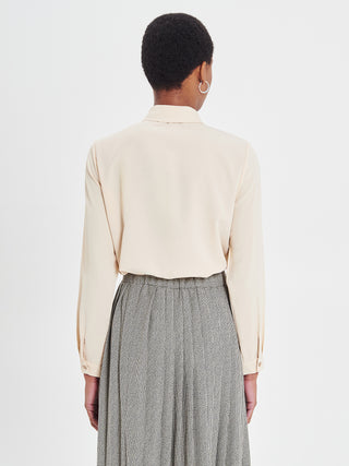 Blusa con Cravatta Pied-de-Poule