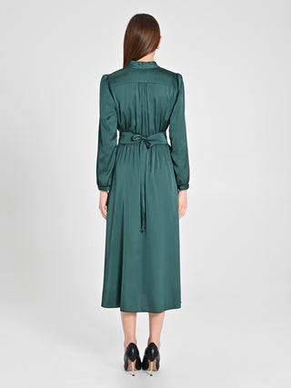 Abito Lungo in Raso Verde