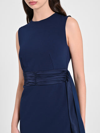 Tubino in Scuba mano Crepe Blu