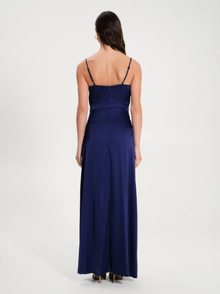 Abito in Raso con Corpetto Paillettes