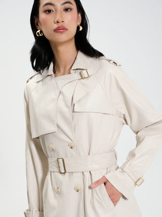 Trench effetto Pelle con Cintura