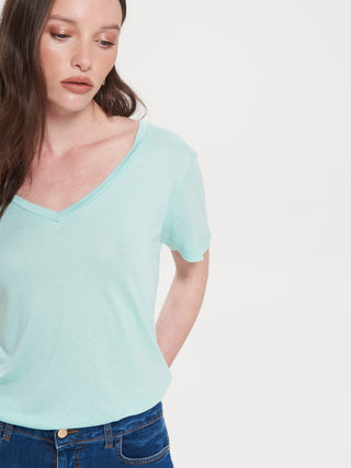 T-shirt Relaxed 100% viscosa ECOVERO® Verde Acqua
