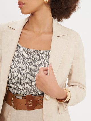 Giacca in Lino Beige