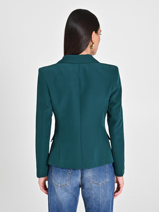 Giacca Doppiopetto in Tessuto Tecnico Verde Malachite