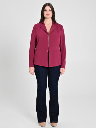 Giacca Curvy Bordeaux in Scuba mano Crepe