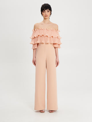 Tuta Rouche Plissé Arancione Pesca