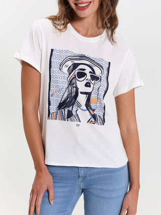 T-shirt in Cotone con Stampa