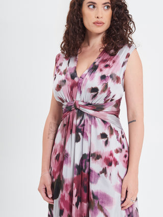 Abito Curvy stampa Fiori Astratti