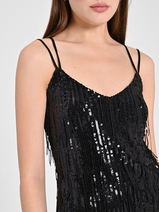 Top Paillettes Frange