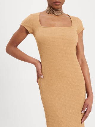 Abito Midi Elasticizzato Biscotto