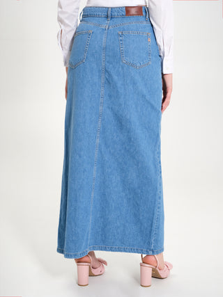 Gonna Lunga in Denim con Spacco