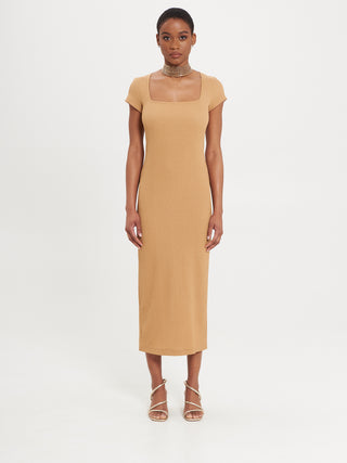 Abito Midi Elasticizzato Biscotto