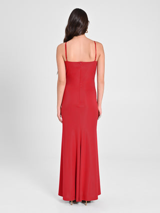 Abito Drappeggiato Rosso