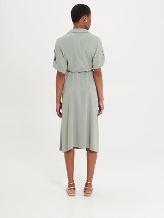 Abito Chemisier Fluido Verde Salvia