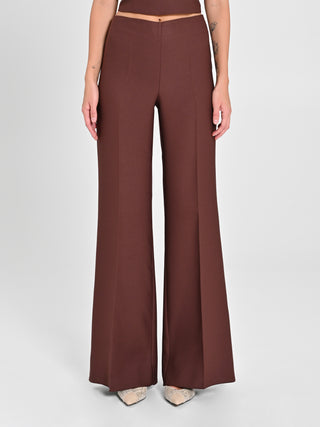 Pantaloni in Envers Satin Marrone