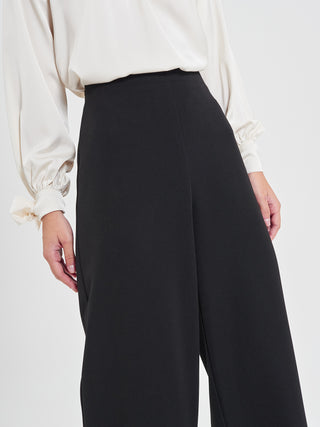 Pantaloni Larghi in Poliviscosa Neri