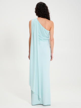 Abito Lungo Monospalla con Spilla