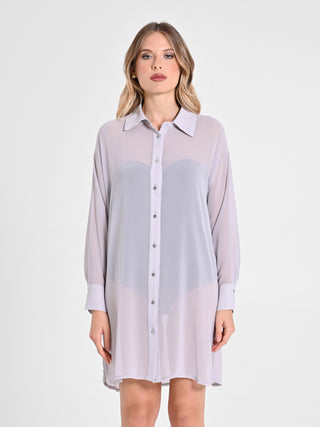Camicia Lunga in Crepe Georgette