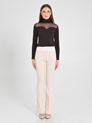 Pantaloni Tuxedo Beige