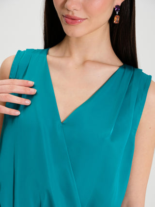 Top Boxy in Raso con Incrocio