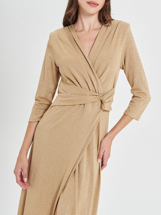 Abito Lungo Oro Lurex