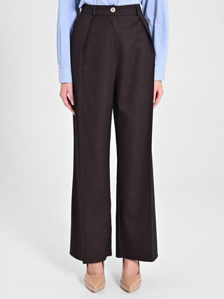 Pantaloni  in Poliviscosa Marrone