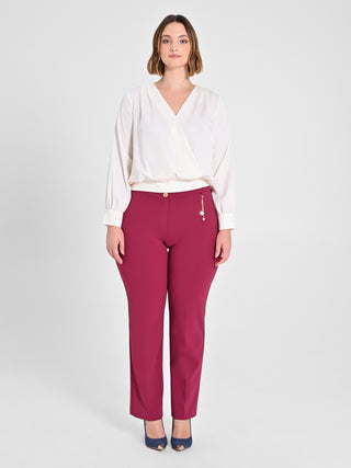 Pantaloni Curvy Bordeaux