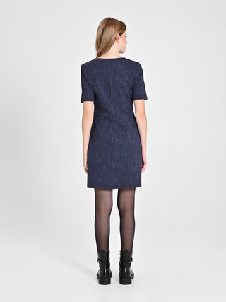 Abito in Punto Milano effetto Denim