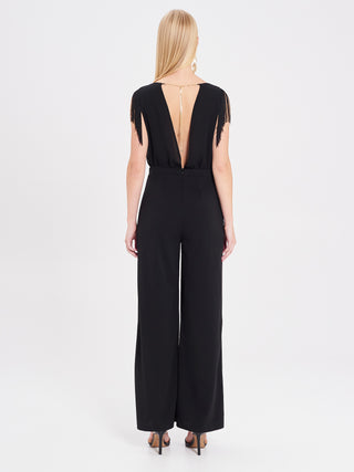 Tuta nera con frange