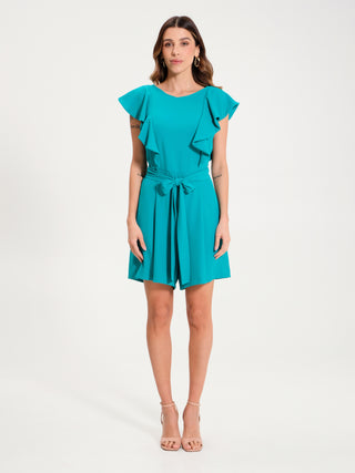 Tutina con Volant in Cadi Verde Pavone