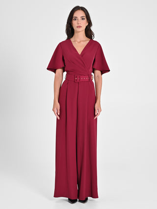 Tuta con Maniche ad Aletta Bordeaux