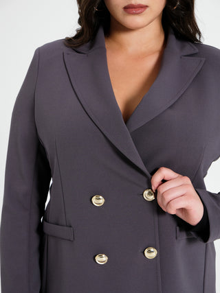 Giacca Curvy Doppiopetto Grigio Scuro