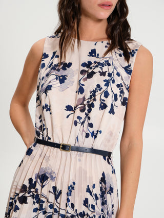 Abito Plissè Smanicato Stampa Floreale