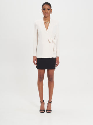 Giacca Aperta con Fiocco Avorio