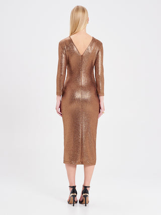 Abito Bronzo Sparkling Nights con Arriccio