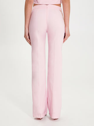 Pantaloni a Zampa in Gabardina