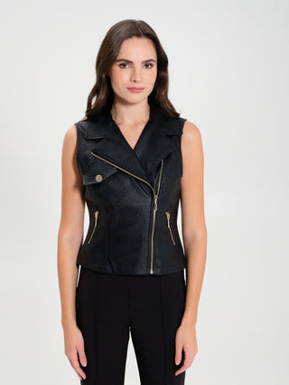 Gilet in Similpelle con Zip