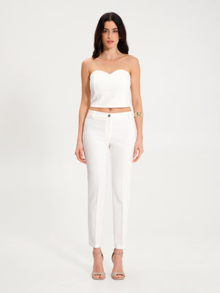 Pantaloni Skinny in Tessuto Tecnico Bianco