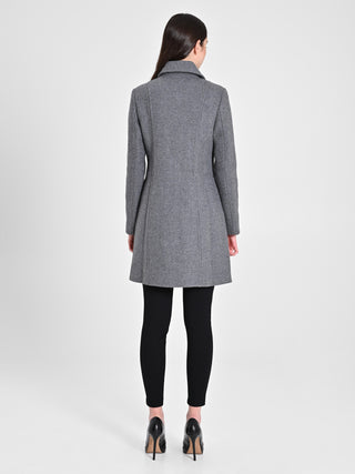 Cappotto Grigio con Bottoni Dorati